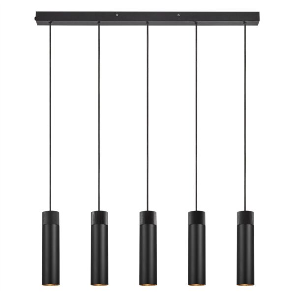 Nordlux - Tilo - 2410483003 - Black Wood 5 Light Ceiling Pendant Light