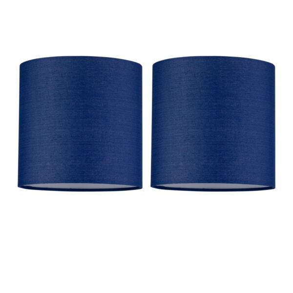 Set of 2 Navy Blue Cotton 17cm Table Lamp Shades