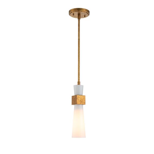 Elstead Lighting - Kristy - KRISTY-MP-DG-OPAL - Distressed Gold Opal Glass Ceiling Pendant Light