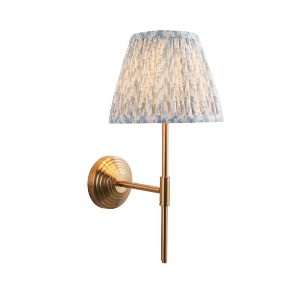Endon Lighting - Obelisk T Bar & Leaf 20cm - 116016 - Aged Brass Blue Wall Light