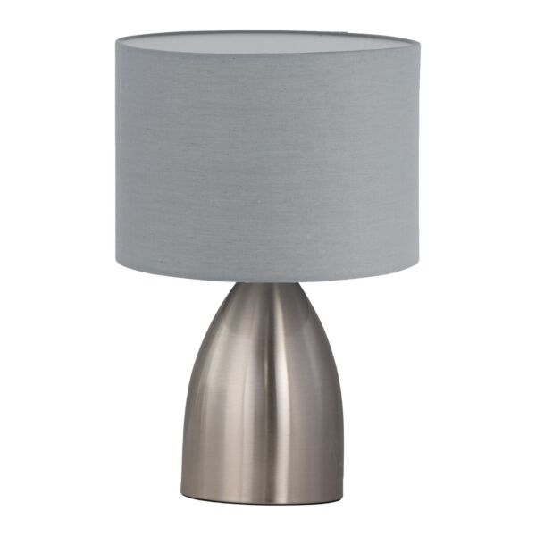 Valentina - Brushed Chrome Touch Lamp with Grey Shade