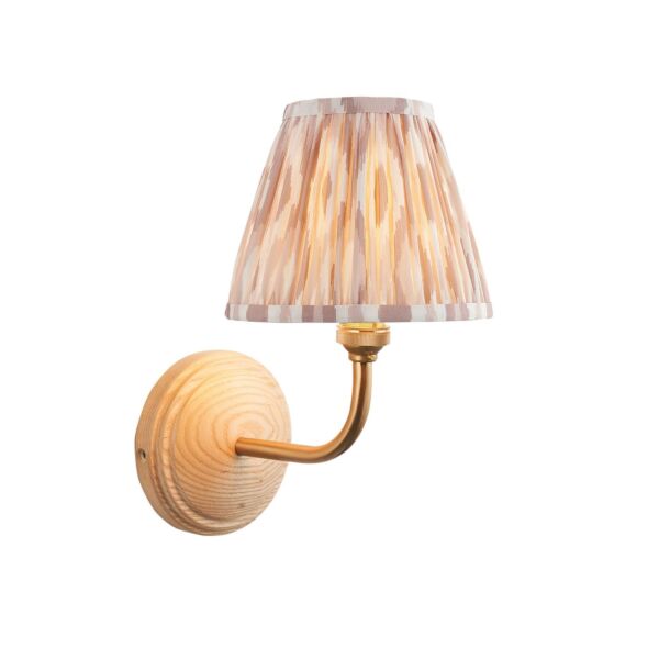 Endon Lighting - Wood Arc & Ikat 16cm - 115820 - Ash Wood Neutral Wall Light