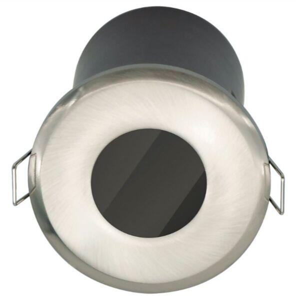 Set of 16 Fire Rated Bathroom Downlights - Brushed Steel IP65 Recessed Downlight