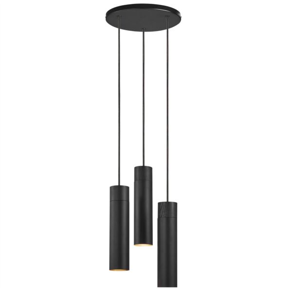 Nordlux - Tilo - 2410473003 - Black Wood 3 Light Ceiling Pendant Light