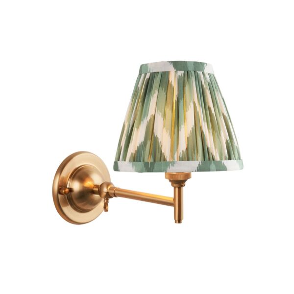 Endon Lighting - Dome Fold & Zigzag 16cm - 115646 - Aged Brass Green Wall Light