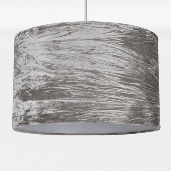 Grey Crushed Velvet Easy Fit Light Shade