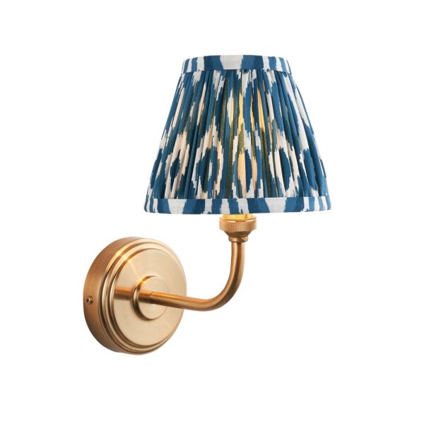 Endon Lighting - Step Arc & Ikat 16cm - 115753 - Aged Brass Blue Wall Light