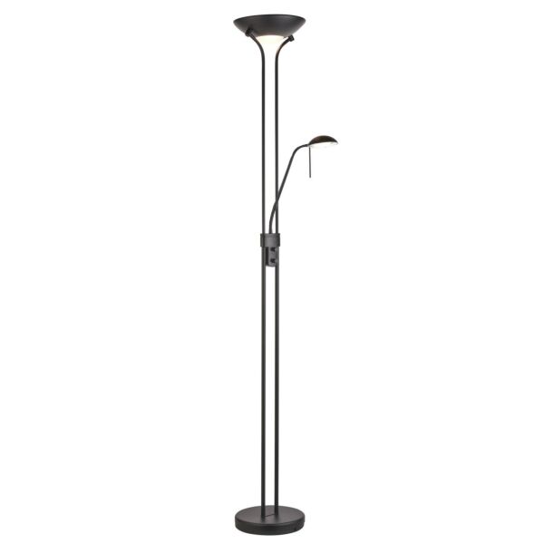 Endon Lighting - Rome - 107738 - Black Opal Glass Uplighter Floor Lamp