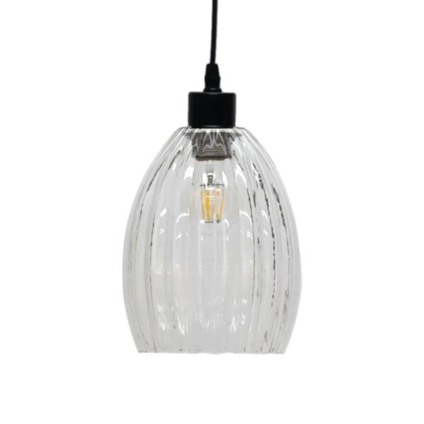 Birch - Clear Fluted Glass Easy Fit Pendant Shade