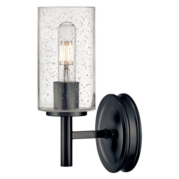 Hinkley Lighting - Collier - HK-COLLIER1-BX - Black Clear Seeded Glass Wall Light
