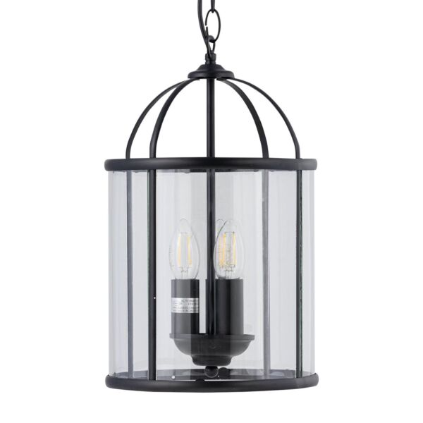 Alicia - Black 3 Light Lantern Style Pendant