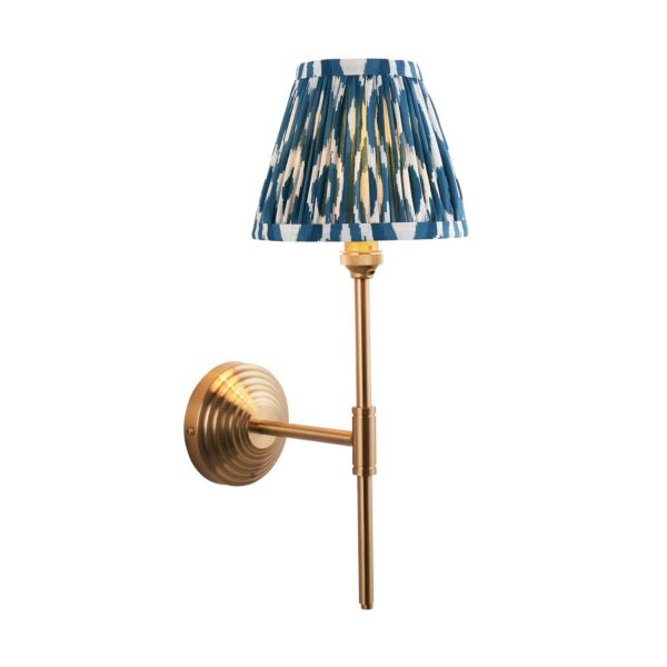 Endon Lighting - Obelisk T Bar & Ikat 16cm - 115699 - Aged Brass Blue Wall Light