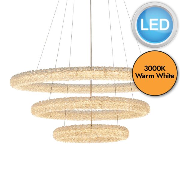 Endon Lighting - Neve - 76484 - LED Clear Crystal Glass Chrome Ceiling Pendant Light
