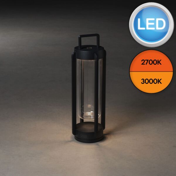 Konstsmide - Otranto - 7823-750 - LED Black IP54 Battery Outdoor Portable Lamp