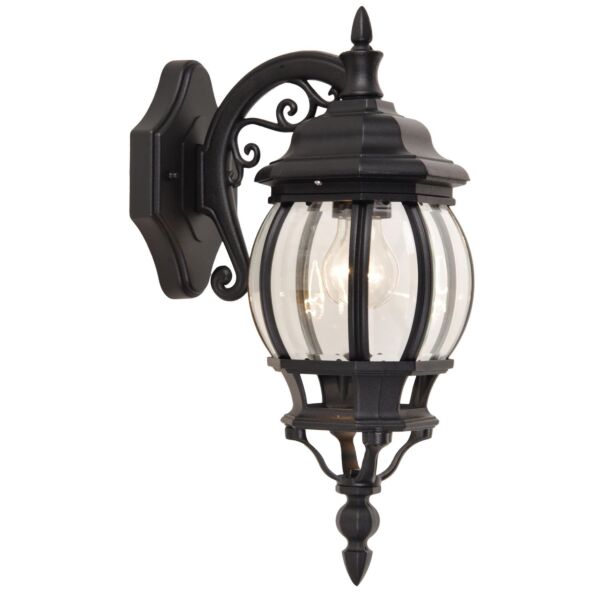 Lutec - Canterbury - 5120202012 - Black Clear IP44 Outdoor Wall Light