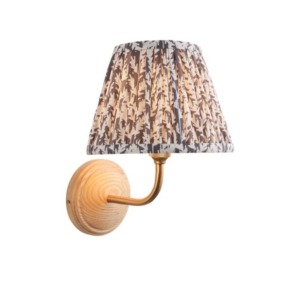 Endon Lighting - Wood Arc & Leaf 20cm - 116086 - Ash Wood Grey Wall Light