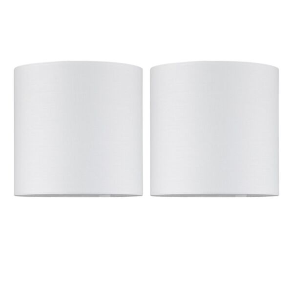 Set of 2 Ivory Textured Cotton 17cm Table Lamp Shades