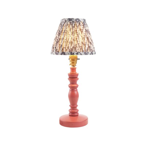 Endon Lighting - Bibury & Leaf 16cm - 115901 - Pink Aged Brass Grey Table Lamp With Shade