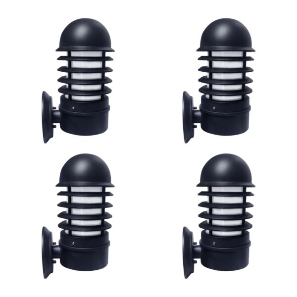 Set of 4 Mason - Black Louvred Outdoor Wall Lights