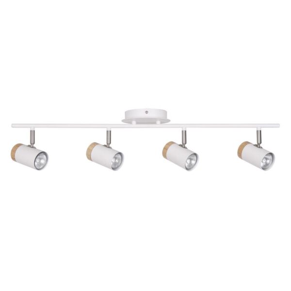 Stratton - White with Wood Detail Four Way Spotlight