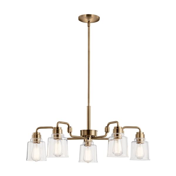 Kichler Lighting - Aivian - KL-AIVIAN5-WBR - Brass Clear Glass 5 Light Ceiling Pendant Light