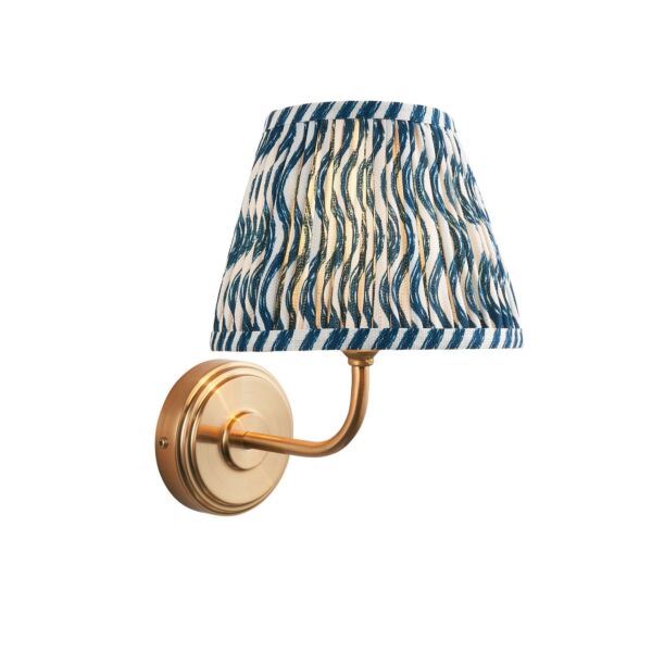 Endon Lighting - Step Arc & Ripple 20cm - 116042 - Aged Brass Blue Wall Light