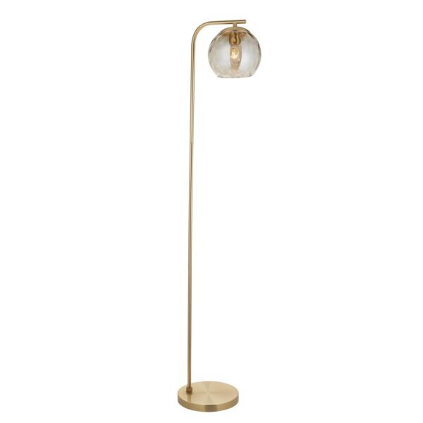 Endon Lighting - Dimple - 98271 - Satin Brass Clear Champagne Glass Floor Lamp