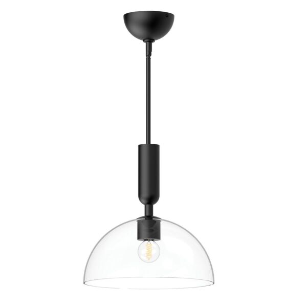 Elstead Lighting - Jude - ALM-JUDE-P-MB-CL - Black Clear Glass Ceiling Pendant Light