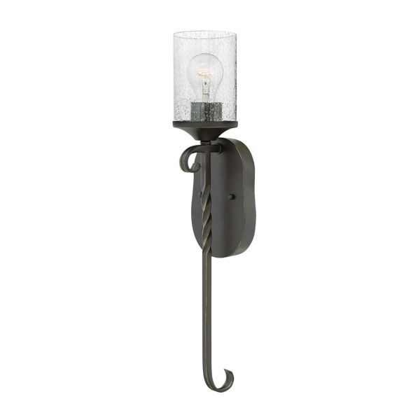 Hinkley Lighting - Casa - HK-CASA1 - Black Clear Seeded Glass Wall Light