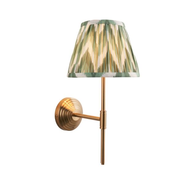 Endon Lighting - Obelisk T Bar & Zigzag 20cm - 116020 - Aged Brass Green Wall Light