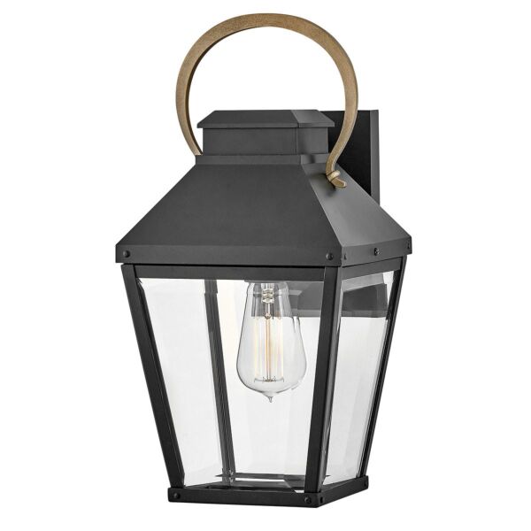 Hinkley Lighting - Dawson - HK-DAWSON-M - Black Burnished Bronze Clear Glass IP44 Outdoor Wall Light