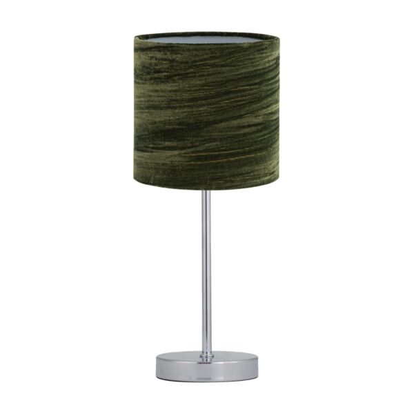 Chrome Touch Operated Table Lamp with Green Crushed Velvet Shade