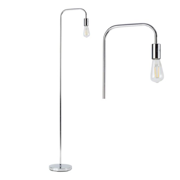 Leroy - Chrome 151cm Exposed Bulb Floor Lamp