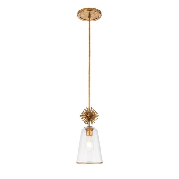 Elstead Lighting - Staring - STARING-MP-DG-CLEAR - Distressed Gold Clear Glass Ceiling Pendant Light