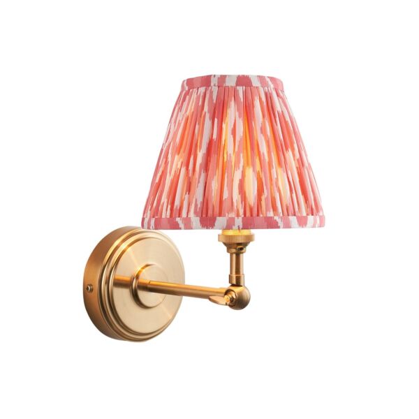 Endon Lighting - Step Wing & Ikat 16cm - 115776 - Aged Brass Pink Wall Light