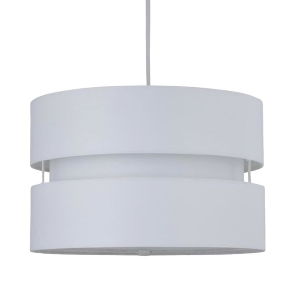 White Layered Easy Fit Drum Light Shade