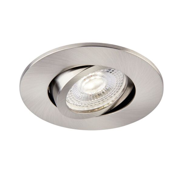Saxby Lighting - Saxby ShieldONE 75 - 109806 & 111579 - Satin Nickel Tilt Recessed Fire Rated Ceiling Downlight