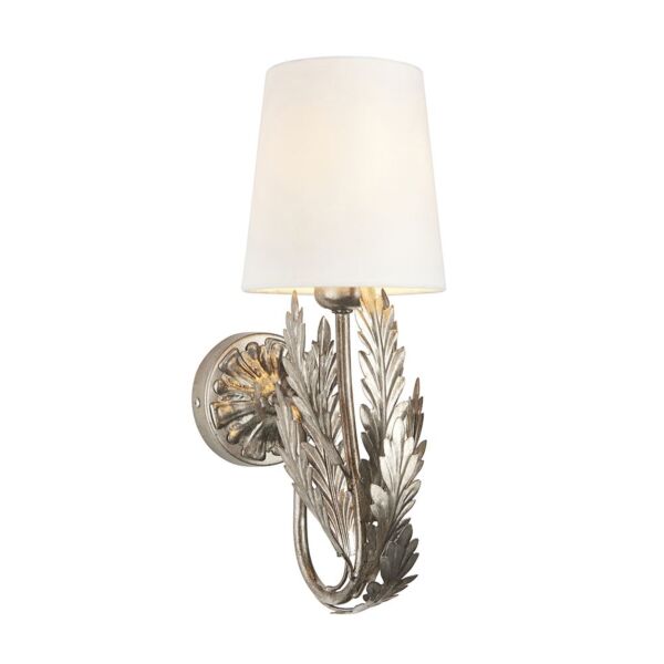 Endon Lighting - Delphine - 98049 - Silver Leaf Ivory Wall Light