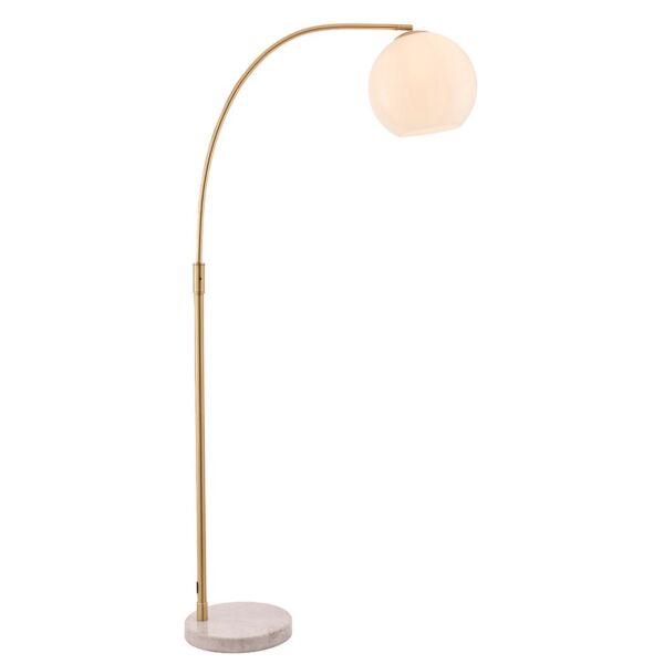 Endon Lighting - Otto - 76613 - Satin Brass White Marble Opal Glass Floor Lamp