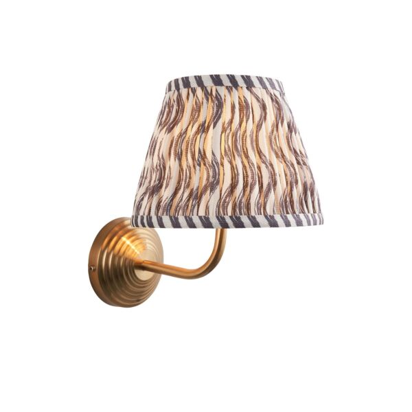 Endon Lighting - Obelisk Arc & Ripple 20cm - 116003 - Aged Brass Grey Wall Light