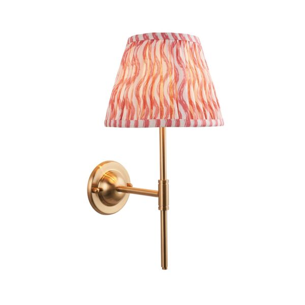 Endon Lighting - Dome T Bar & Ripple 20cm - 115974 - Aged Brass Pink Wall Light