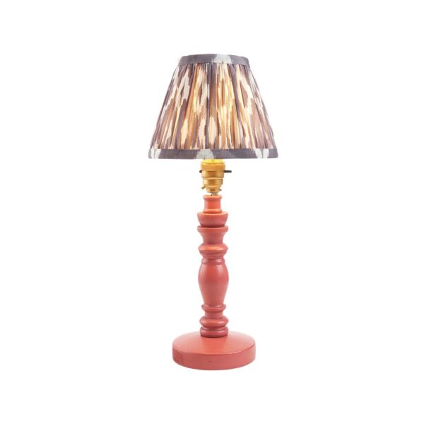 Endon Lighting - Bibury & Ikat 16cm - 115912 - Pink Aged Brass Grey Table Lamp With Shade