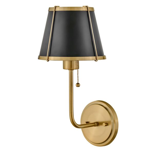 Hinkley Lighting - Clarke - HK-CLARKE1-BR-BK - Warm Brass Black Wall Light