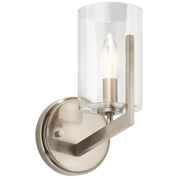 Quintiesse - Nye - QN-NYE1-CLP - Pewter Clear Glass Wall Light