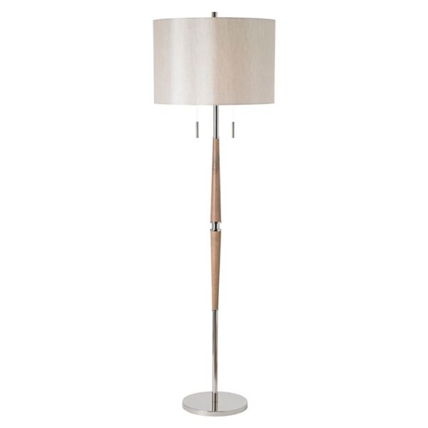 Endon Lighting - Altesse - ALTESSE-FLNI - Wood Oatmeal 2 Light Pull Cord Floor Lamp