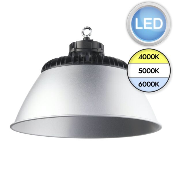 Saxby Lighting - AltumPRO CCT - 111663 & 111664 - LED Black Brushed Aluminium IP65 Aluminium Shade Ceiling Pendant Light