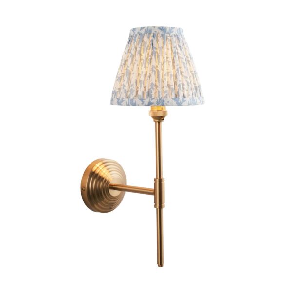 Endon Lighting - Obelisk T Bar & Leaf 16cm - 115692 - Aged Brass Blue Wall Light