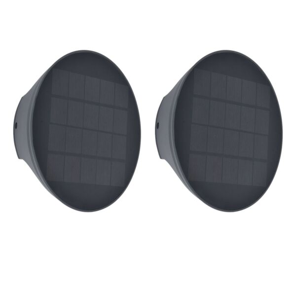 Set of 2 Belka - LED Dark Grey Clear Glass 2 Light IP54 Outdoor Wall Washer Lights