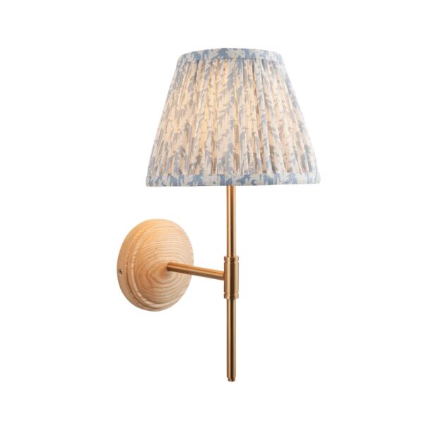 Endon Lighting - Wood T Bar & Leaf 20cm - 116106 - Ash Wood Blue Wall Light