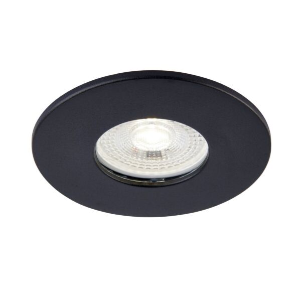 Saxby Lighting - Saxby ShieldONE 75 - 109808 & 113301 - Black IP65 Fixed Bathroom Recessed Fire Rated Ceiling Downlight